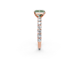 Rose gold Fancy Green Radiant  Brilliant Solitaire with Pavé Band and Four-Prong Setting_42