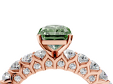 Rose gold Fancy Green Radiant  Brilliant Solitaire with Pavé Band and Four-Prong Setting_44