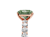 Rose gold Fancy Green Radiant  Brilliant Solitaire with Pavé Band and Four-Prong Setting_45