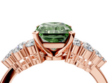 Rose gold Fancy Green Radiant  Cluster Diamond Engagement Ring with Pavé Band and Four-Prong Setting_72