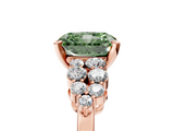 Rose gold Fancy Green Radiant  Cluster Diamond Engagement Ring with Pavé Band and Four-Prong Setting_73