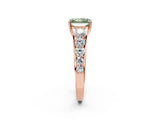Rose gold Fancy Green Radiant Cut Brilliant Diamond Pavé Band with Six-Prong Setting_2