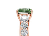 Rose gold Fancy Green Radiant Cut Brilliant Diamond Pavé Band with Six-Prong Setting_5