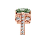 Rose gold Fancy Green Radiant  Cut Cathedral Pave Diamond Engagement Ring with Six-Prong Setting_38