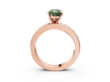 Rose gold Fancy Green Radiant  Cut Channel Set Diamond Engagement Ring with Four-Prong Setting_207