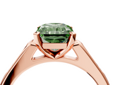Rose gold Fancy Green Radiant  Cut Channel Set Solitaire Engagement Ring with Four-Prong Setting_229
