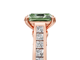 Rose gold Fancy Green Radiant  Cut Channel Set Solitaire Engagement Ring with Prong Setting_25