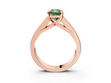 Rose gold Fancy Green Radiant Cut Cut Channel Set Solitaire Ring with Four-Prong Setting_3