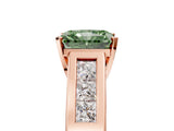 Rose gold Fancy Green Radiant Cut Cut Channel Set Solitaire Ring with Four-Prong Setting_5