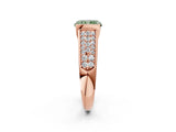Rose gold Fancy Green Radiant Cut Cut Diamond Channel Set Pave Band with Tension Prong Setting_2