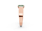 Rose gold Fancy Green Radiant Cut Cut Diamond Channel Set Solitaire Ring with Four-Prong Setting_2