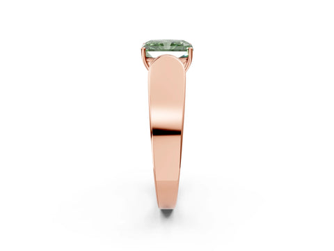 Rose gold Fancy Green Radiant Cut Cut Diamond Channel Set Solitaire Ring with Four-Prong Setting_2
