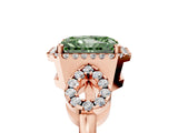 Rose gold Fancy Green Radiant Cut Cut Halo Diamond Infinity Band with Four-Prong Setting_5