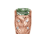 Rose gold Fancy Green Radiant Cut Cut Milgrain Pave Diamond Engagement Ring with Four-Prong Setting_32