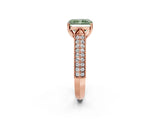 Rose gold Fancy Green Radiant Cut Cut Pave Split Shank Engagement Ring with Four-Prong Setting_2