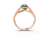 Rose gold Fancy Green Radiant Cut Cut Pave Split Shank Engagement Ring with Four-Prong Setting_3