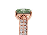 Rose gold Fancy Green Radiant Cut Cut Pave Split Shank Engagement Ring with Four-Prong Setting_5