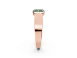 Rose gold Fancy Green Radiant Cut Diamond Channel Set Solitaire Ring with Four-Prong Setting_14