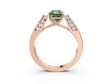 Rose gold Fancy Green Radiant Cut Diamond Channel Set Solitaire Ring with Four-Prong Setting_15