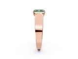 Rose gold Fancy Green Radiant Cut Diamond Channel Set Solitaire Ring with Four-Prong Setting_26