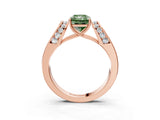 Rose gold Fancy Green Radiant Cut Diamond Channel Set Solitaire Ring with Four-Prong Setting_27