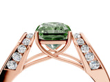 Rose gold Fancy Green Radiant Cut Diamond Channel Set Solitaire Ring with Four-Prong Setting_28