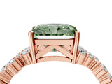 Rose gold Fancy Green Radiant Cut Diamond Cluster Pavé Band with Four-Prong Setting_16
