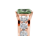 Rose gold Fancy Green Radiant  Cut Diamond Engagement Ring with Pavé Band and Four-Prong Setting_8