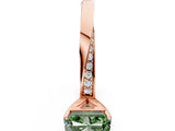 Rose gold Fancy Green Radiant Cut Diamond Engagement Ring with Side Stone Accents and Four-Prong Setting_84