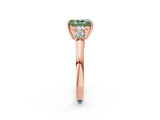 Rose gold Fancy Green Radiant  Cut Diamond Five-Stone Prong Set White Gold Ring_33