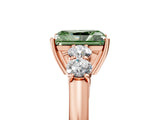 Rose gold Fancy Green Radiant  Cut Diamond Five-Stone Prong Set White Gold Ring_36