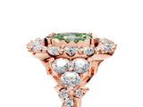 Rose gold Fancy Green Radiant Cut Diamond Halo Ring with Pavé Band and Four-Prong Setting_46