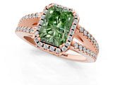 Rose gold Fancy Green Radiant Cut Diamond Halo Split Shank Engagement Ring_40