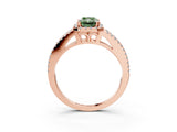Rose gold Fancy Green Radiant Cut Diamond Halo Split Shank Engagement Ring_42