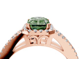 Rose gold Fancy Green Radiant Cut Diamond Halo Split Shank Engagement Ring_43