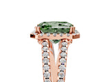 Rose gold Fancy Green Radiant Cut Diamond Halo Split Shank Engagement Ring_44