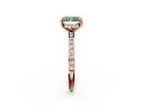 Rose gold Fancy Green Radiant  Cut Diamond Pavé Band Ring with Four-Prong Setting_26