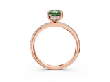 Rose gold Fancy Green Radiant  Cut Diamond Pavé Band Ring with Four-Prong Setting_27