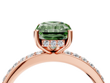 Rose gold Fancy Green Radiant  Cut Diamond Pavé Band Ring with Four-Prong Setting_28