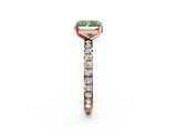 Rose gold Fancy Green Radiant  Cut Diamond Pavé Band with Four-Prong Setting_59