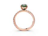 Rose gold Fancy Green Radiant  Cut Diamond Pavé Band with Four-Prong Setting_60