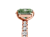 Rose gold Fancy Green Radiant  Cut Diamond Pavé Band with Four-Prong Setting_62