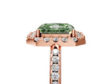 Rose gold Fancy Green Radiant Cut Diamond Pavé Halo Ring with Four-Prong Setting_41