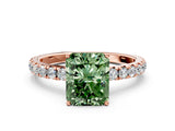 Rose gold Fancy Green Radiant Cut Diamond Pavé Solitaire Engagement Ring with Four-Prong Setting_70