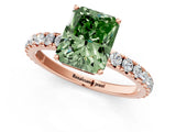 Rose gold Fancy Green Radiant Cut Diamond Pavé Solitaire Engagement Ring with Four-Prong Setting_71