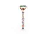Rose gold Fancy Green Radiant Cut Diamond Pavé Solitaire Engagement Ring with Four-Prong Setting_72