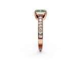 Rose gold Fancy Green Radiant  Cut Diamond Pave Band with Four-Prong Setting_38