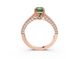 Rose gold Fancy Green Radiant  Cut Diamond Pave Band with Four-Prong Setting_39