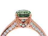 Rose gold Fancy Green Radiant  Cut Diamond Pave Band with Four-Prong Setting_40
