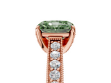 Rose gold Fancy Green Radiant  Cut Diamond Pave Band with Four-Prong Setting_41